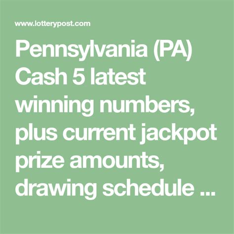Pennsylvania Cash 5 Numbers Tuesday August 27th 2024.